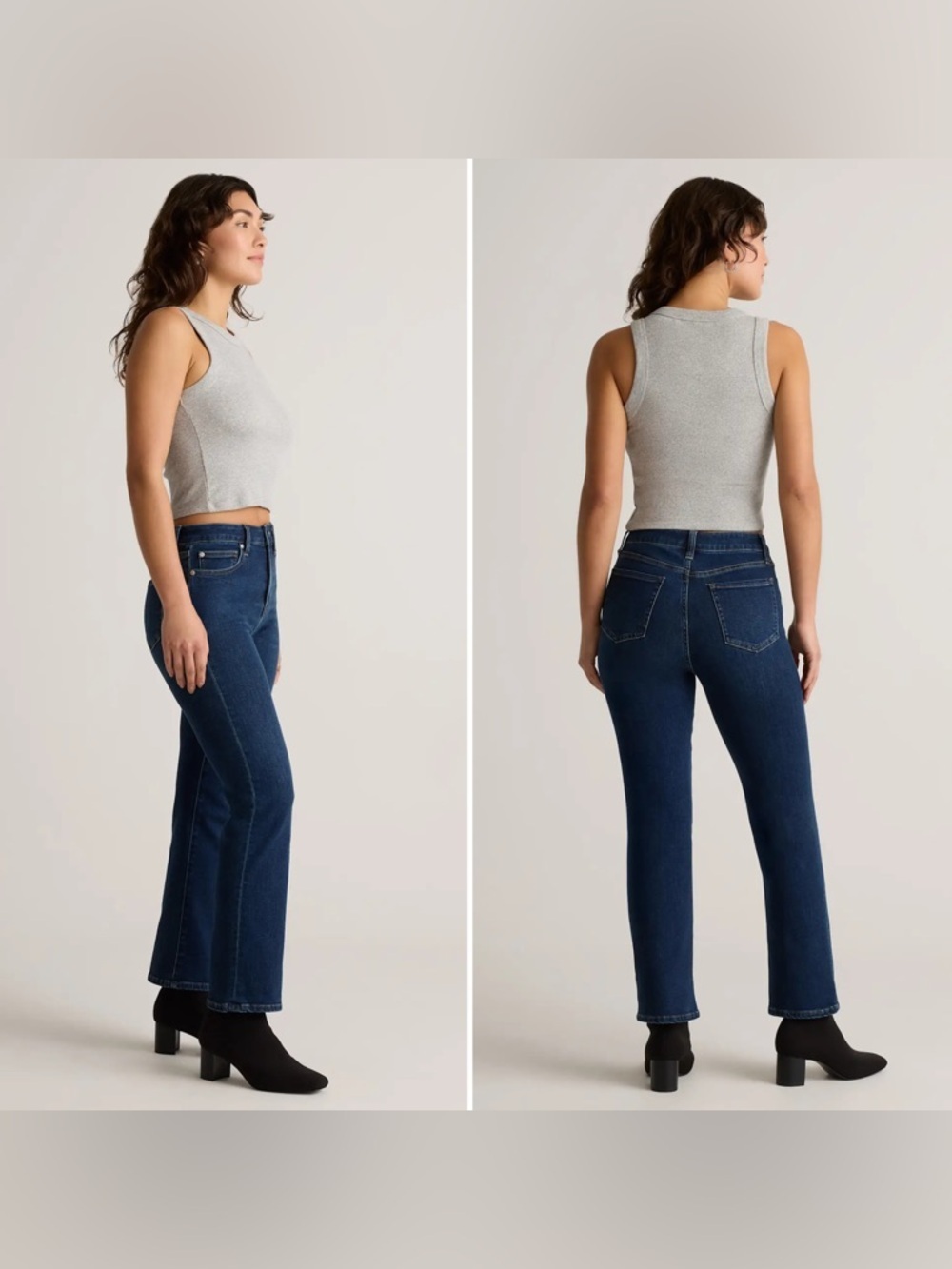 Quince Designer Blue Denim Bella Stretch Straight Jeans Women’s Size 30